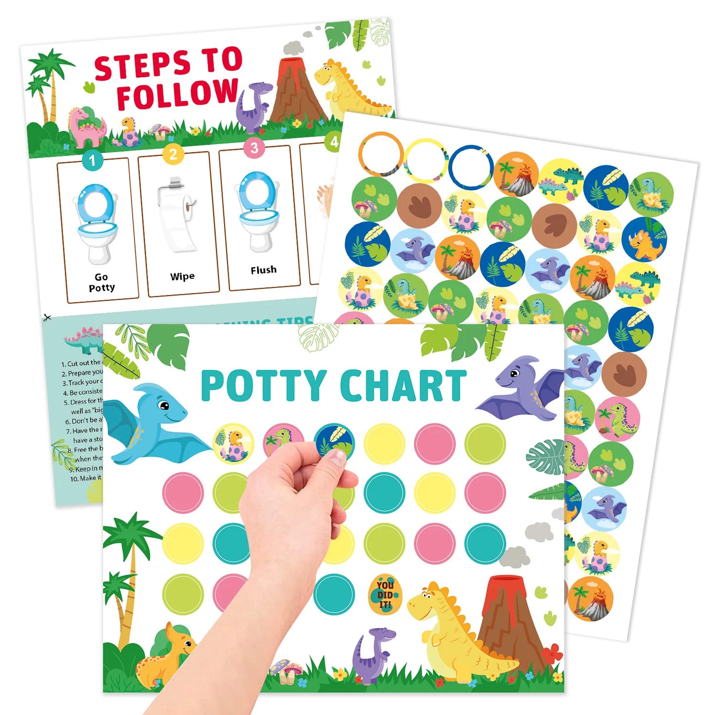 Kids Potty Training Toilet with Realistic Flush Sound – Dinosaur & Unicorn, BPA-Free