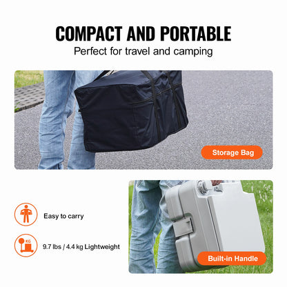 Portable Camping Toilet with Flushing – 5.2 Gal, Leak-Proof, 95 Flushes, Carry Bag Included