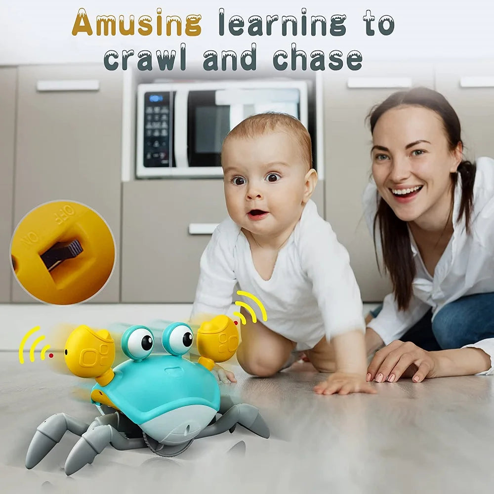 Interactive Crawling Crab Toy – Infrared Sensor, Music & Lights for Kids Ages 3–6