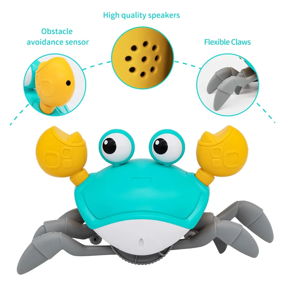 Interactive Crawling Crab Toy – Infrared Sensor, Music & Lights for Kids Ages 3–6