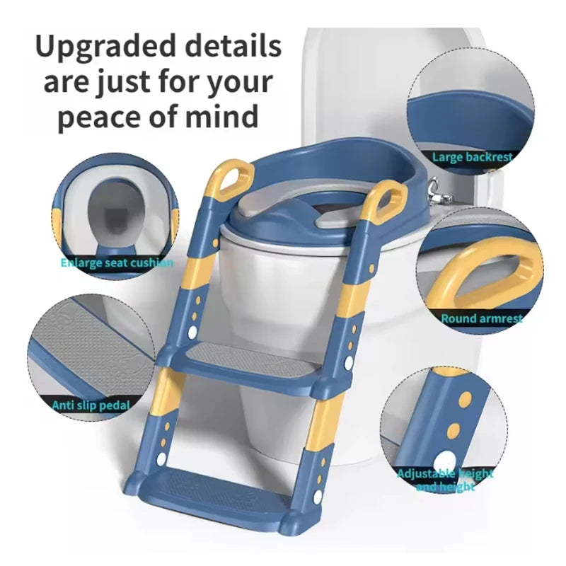 Kids Potty Training Seat with Step Stool – Foldable, Safe & Easy to Clean