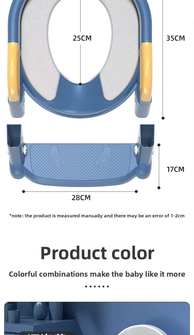 Kids Potty Training Seat with Step Stool – Foldable, Safe & Easy to Clean