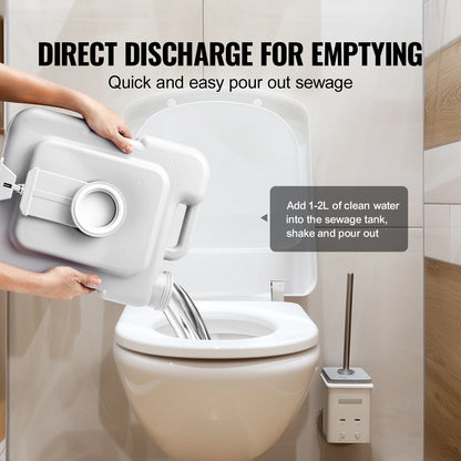 Portable Camping Toilet with Flushing – 5.2 Gal, Leak-Proof, 95 Flushes, Carry Bag Included
