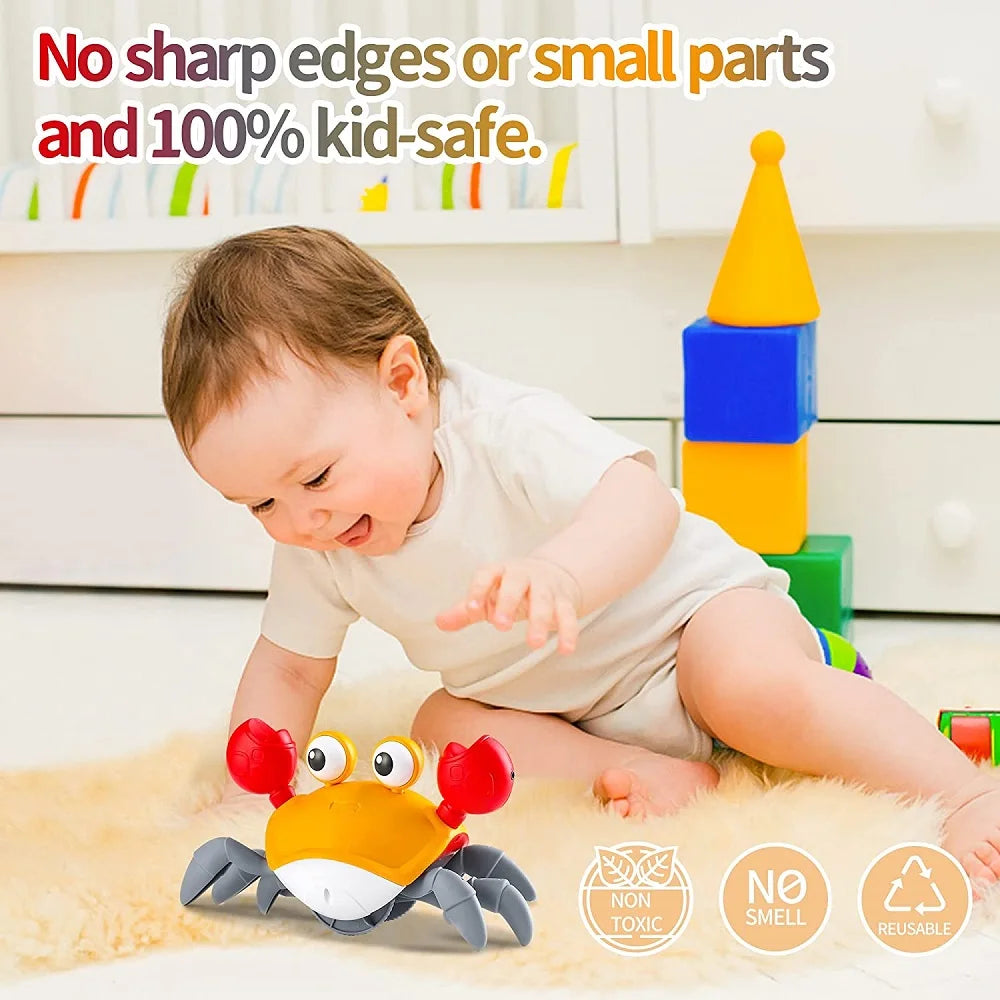 Interactive Crawling Crab Toy – Infrared Sensor, Music & Lights for Kids Ages 3–6
