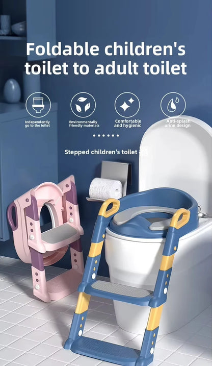 Kids Potty Training Seat with Step Stool – Foldable, Safe & Easy to Clean