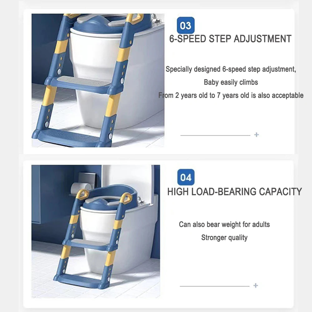 Kids Potty Training Seat with Step Stool – Foldable, Safe & Easy to Clean