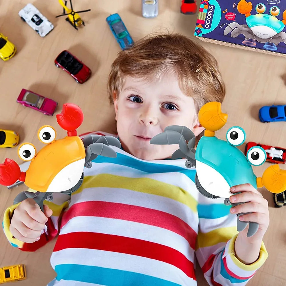 Interactive Crawling Crab Toy – Infrared Sensor, Music & Lights for Kids Ages 3–6