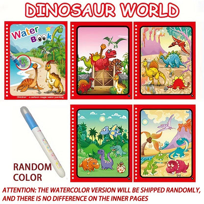 Magic Water Drawing Book for Kids - Reusable Mess-Free Coloring Book | 5 Fun Themes