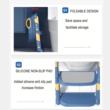 Kids Potty Training Seat with Step Stool – Foldable, Safe & Easy to Clean