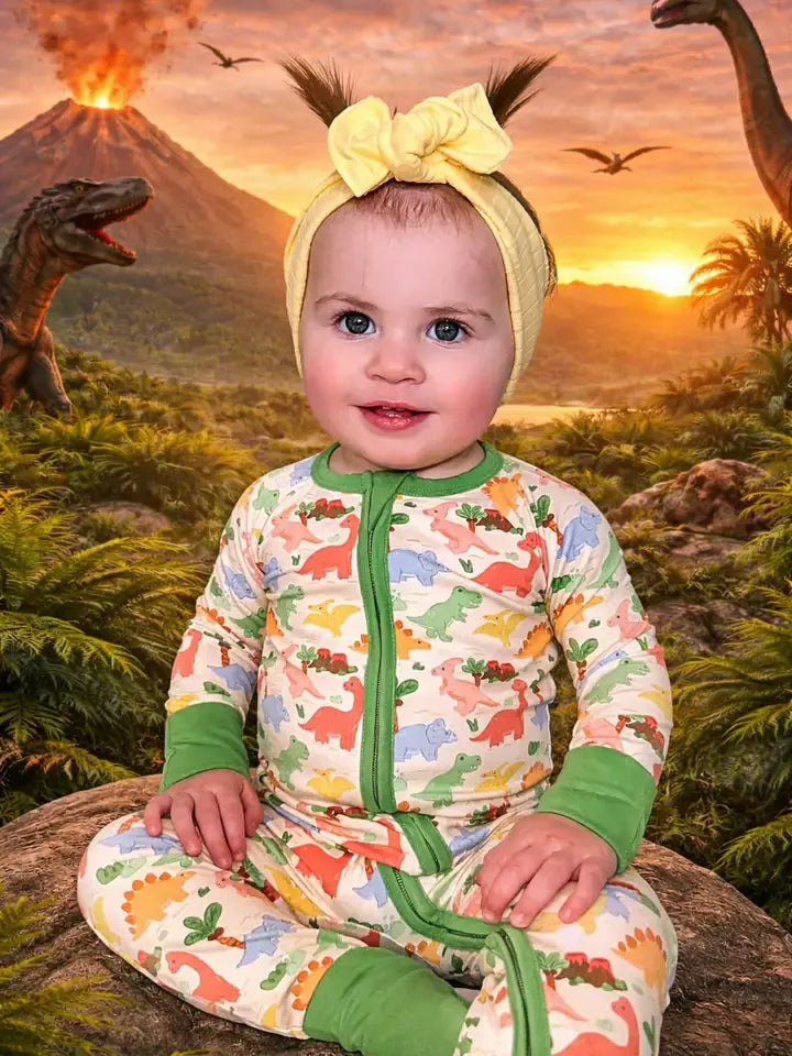 Dino Bamboo Zippy Pajamas | Soft & Safe for Babies