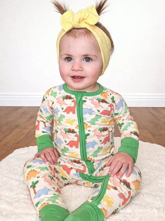 Dino Bamboo Zippy Pajamas | Soft & Safe for Babies
