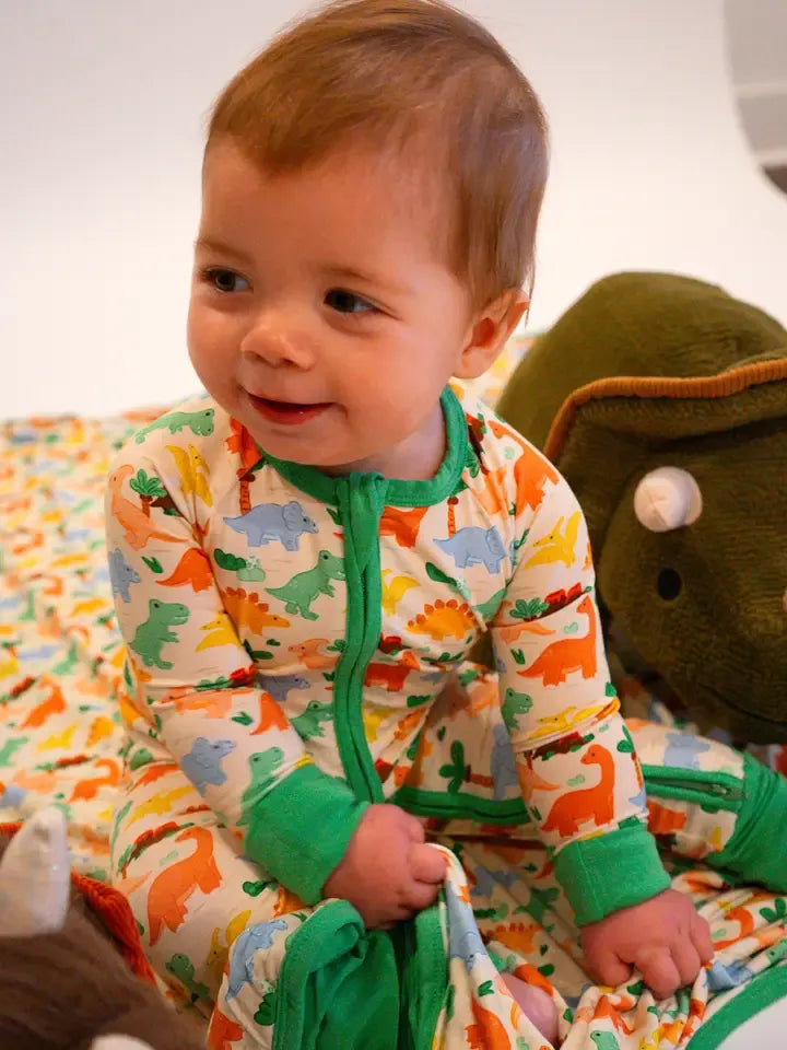 Dino Bamboo Zippy Pajamas | Soft & Safe for Babies