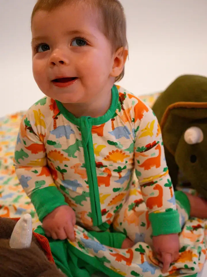 Dino Bamboo Zippy Pajamas | Soft & Safe for Babies