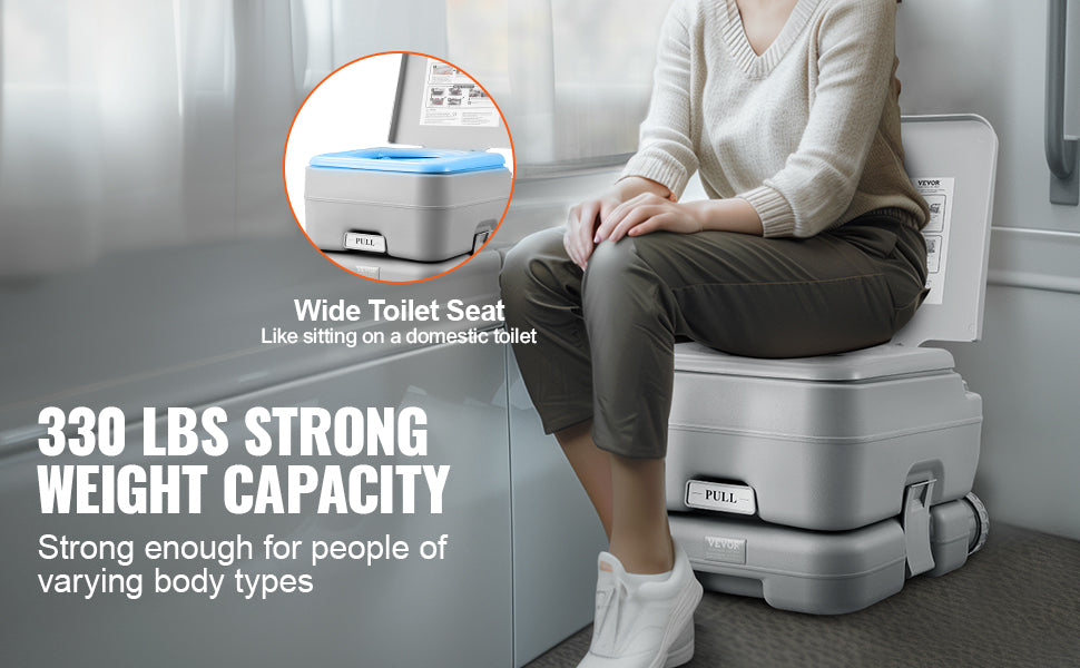 Portable Camping Toilet with Flushing – 5.2 Gal, Leak-Proof, 95 Flushes, Carry Bag Included