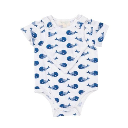 Smart Short Sleeve Baby Bodysuit + Bib - Blue Whale – Lovable Layers Kids Essentials | LovabLelayers